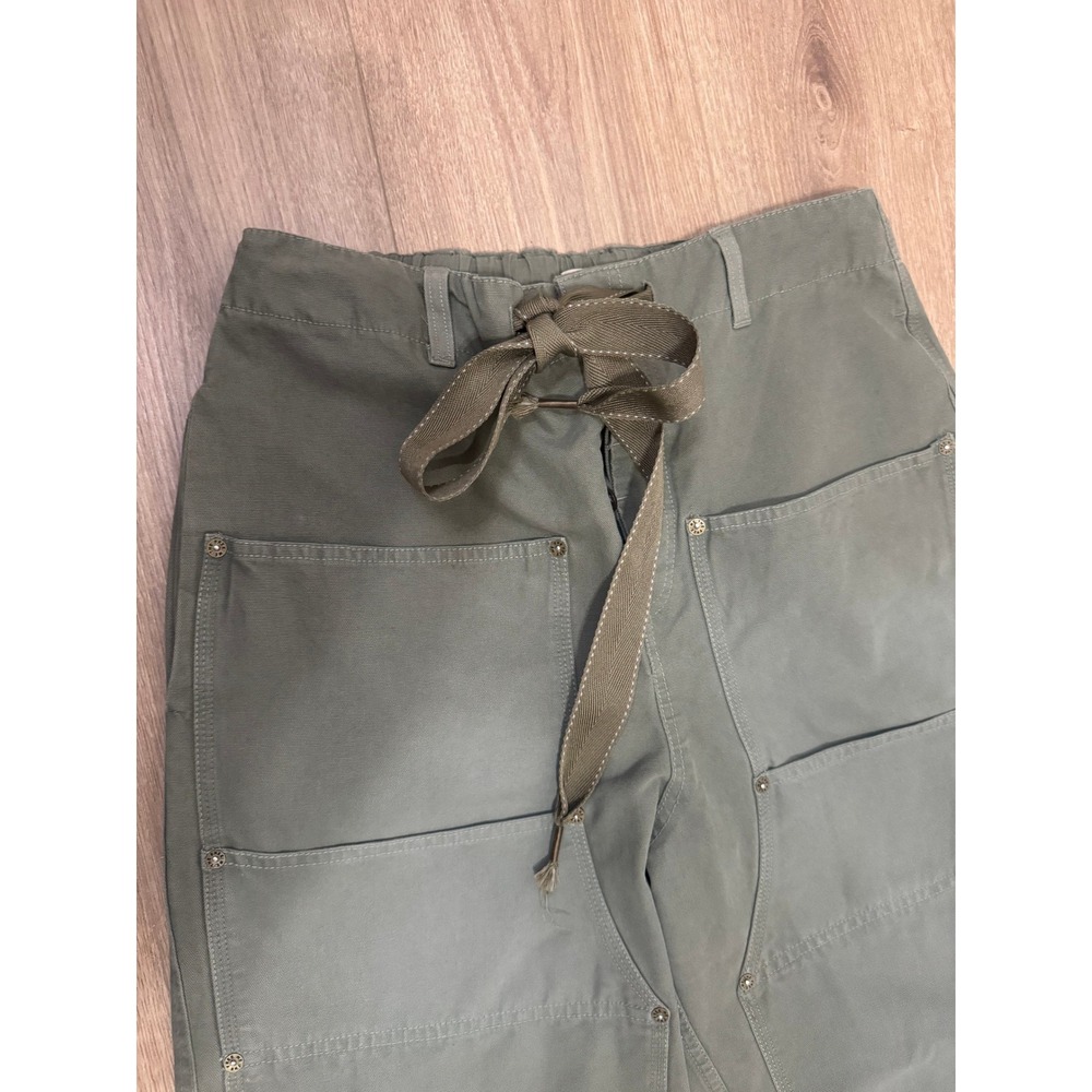 Free People We The Free Double Knee Workwear Pants Olive Green Utility S - Picture 4 of 6